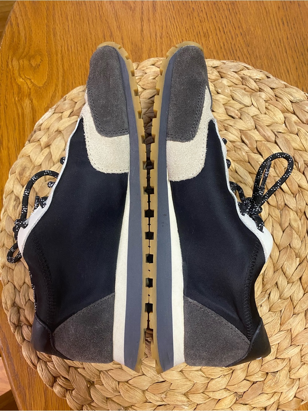 Tory Burch Black, White & Gray Women's Suede & Leather Sneakers - Picture 2 of 6